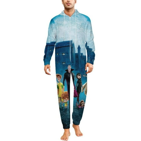 Hotel Transylvania Men s Hooded Jumpsuit Onesie Pajamas Cozy Zip Up One Piece Pajamas