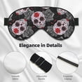 thumbnail image 4 of PAYOHTO Gothic Skulls Roses Thorns Devilish Soft Sleep Mask Comfort Pure Silk Eye Cover for Travel Office Camping, 4 of 7