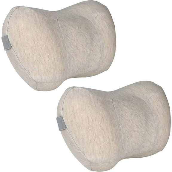 Car Headrest & Lumbar Support Cushion, Car Neck Pillow Kit, Memory Foam Ergonomic Car Headrest and Lumbar Support for Driving Fatigue Relief, Comfort and Support Your Neck and Back Neck Pillows-beige