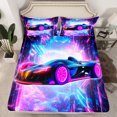 thumbnail image 2 of Homewish Futuristic Race Car Twin Sheet Sets, Modern Extreme Sports Twin Fitted Sheet, Teens Kids Boys Girls Flat Sheet, Microfiber Bedroom Decor, 3-Piece, 2 of 7