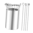 thumbnail image 2 of Pictos de dientes de cóctel de 20 piezas con soporte de metal martini seleccionando frutas portátiles de bifurcación de acero inoxidable para sándwich, 2 of 10
