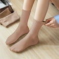 thumbnail image 7 of Women's Solid Low Cut Socks Non Slip Cotton for Casual Stability and Comfort 2 Pairs - One Size Fits Most, Brown, 7 of 7