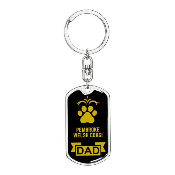 Pembroke Welsh Corgi Keychain Stainless Steel or 18k Gold