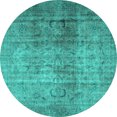 thumbnail image 1 of Ahgly Company Indoor Round Persian Turquoise Blue Traditional Area Rugs, 4' Round, 1 of 4