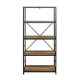 thumbnail image 3 of Walker Edison Rustic Metal and Media Bookcase, Reclaimed Barnwood, 3 of 8