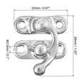 thumbnail image 2 of Uxcell 6 Pack Vintage Lock Clasp, 23 x 26mm Mini Swing Arm Right Clasp Latch, Silver, 2 of 5