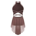 thumbnail image 2 of MSemis Kids Girls Lyrical Dance Costume Halter Modern Contemporary Dance Dress Dusty Pink 14, 2 of 5