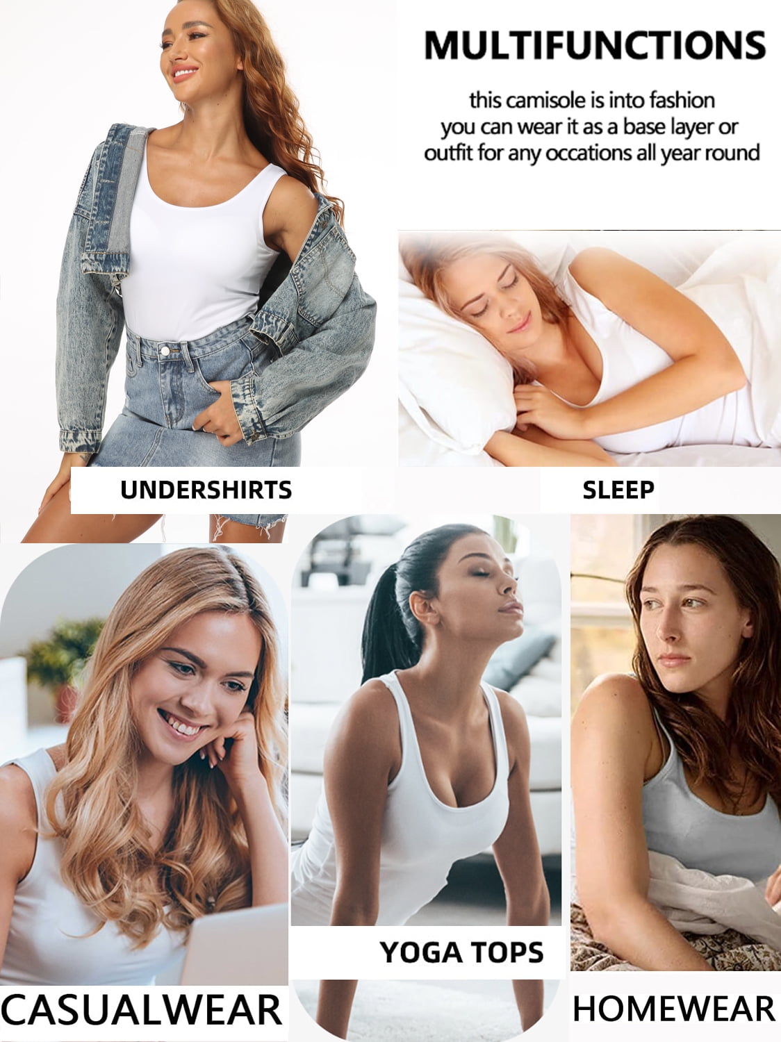 Camisole Femme Débardeur Sport Slim Fit Avec Soutien-Gorge Intégré - Bretelles Larges Respirant Yoga