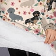 thumbnail image 3 of Oversized Wearable Blanket Hoodie,Dachshund and Flower Sherpa Blanket Hoodie with Super Pockets,Super Warm Fuzzy Pullover for Women & Men, 3 of 6