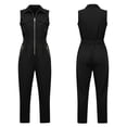 thumbnail image 5 of akafmk Dressy Formal Rompers for Women, Lapel Sleeveless Zipper Closure Pockets Long Pants Casual Daily Work Jumpsuits Overalls, Size XXXL, 5 of 6