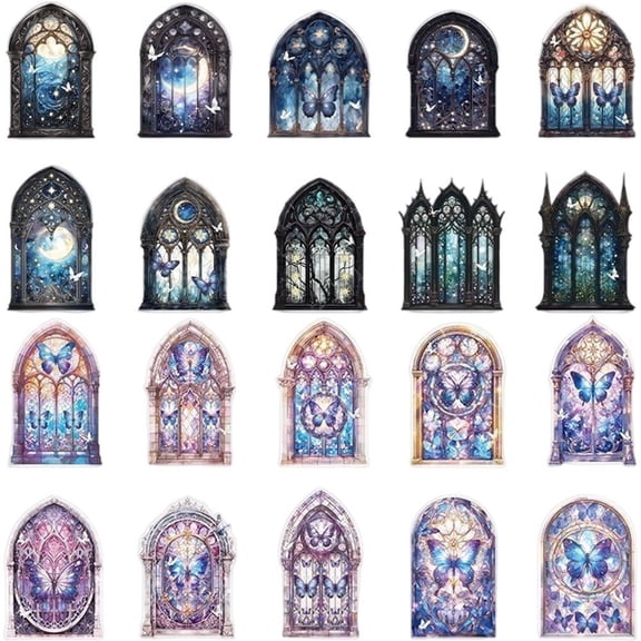 Vjnyvs 20 Pack Aesthetic Scrapbook PET Stickers Self Adhesive DIY Journaling Photo Album Decor
