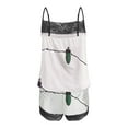thumbnail image 4 of Tnhcen Christmas Women's 2-Piece Pajama Sets Lace Splicing Print Sleeveless Sling Tank Shorts Snug Nightwear Homewear S-2XL, 4 of 5