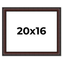 20x16 Frame Brown Round Mahogany Solid Wood Picture Frame | 1.625 Inch Moulding Width | with UV