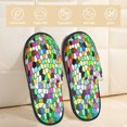 thumbnail image 2 of Balery Colorful Tie Dye Stained Glass Pantuflas de Casa de Felpa Silenciosas con Diseño Estampado, Zapatillas Cómodas Antideslizantes de Algodón para Interior-Medium, 2 of 8