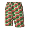 thumbnail image 4 of Sikiie Geometric Watermelon Print Men's Beach Shorts, High Elastic Quick-drying Shorts - with Drawstring and Slip Pockets, Suitable for Beach, Sports, Vacation-3X-Large, 4 of 6