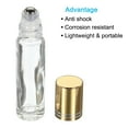 thumbnail image 4 of Unique Bargains Bouteilles à Rouleau 10mL, Lot de 6 Boules d'Huile Essentielle en Verre avec Bouchon Doré Récipients Rechargeables, Transparent, 4 of 5