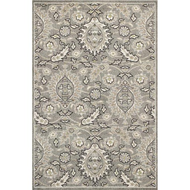 HomeRoots 353451 3 ft. 3 in. x 4 ft. 11 in. UV-Treated Polypropylene Grey Area Rug