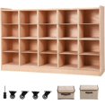 thumbnail image 2 of 20-cubby mobile tray almacenamiento gabinete-almacenamiento organizer con 2 anti-flip fittings 4 castors y 2 boxes para home school o kindergarten, 2 of 7