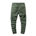 Iugvhana Cotton Cargo Pants for Men Multi Pockets Leisure Outdoors