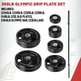 thumbnail image 2 of Lifeline Fitness 300 LB Olympic Weight Set -  Rubber Coated Olympic Plates, Barbell, and Clips, 2 of 7