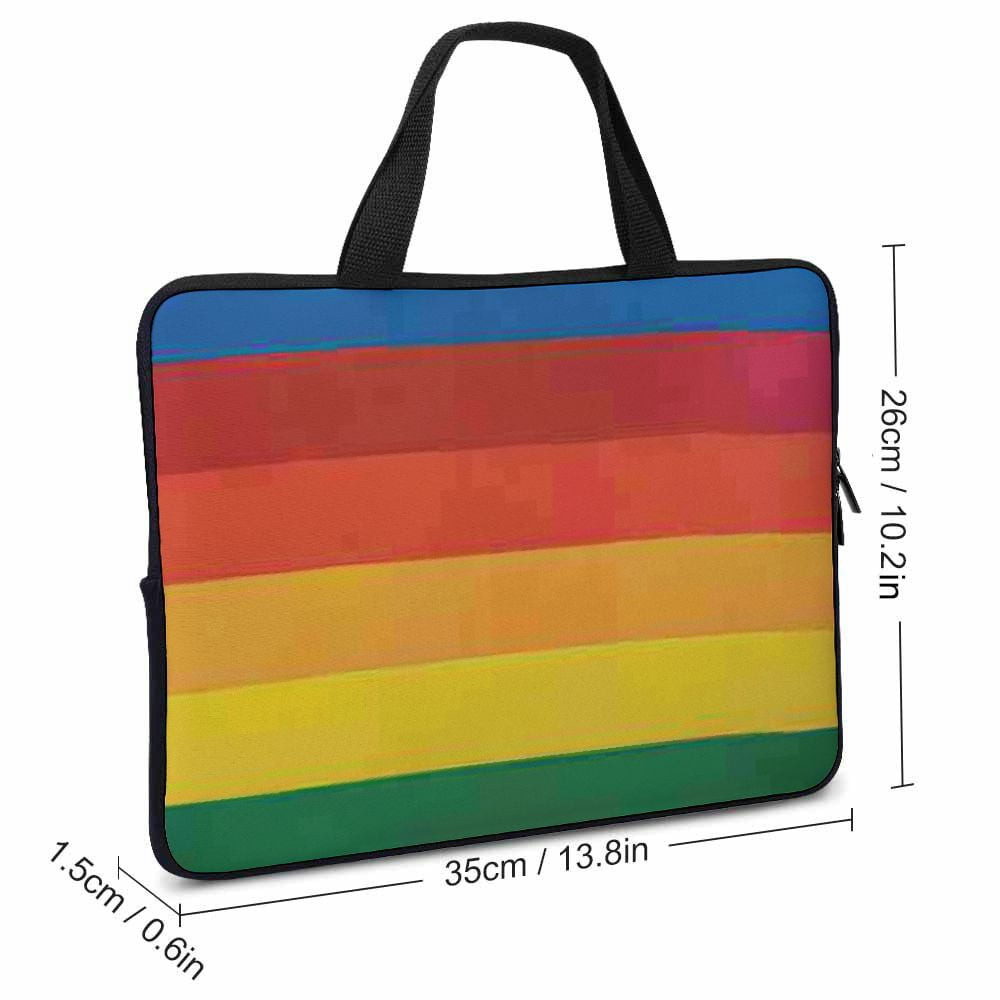 JRXY Rainbow Flag Diving Fabric Laptop Handle Bag Computer Protective Case 13inch