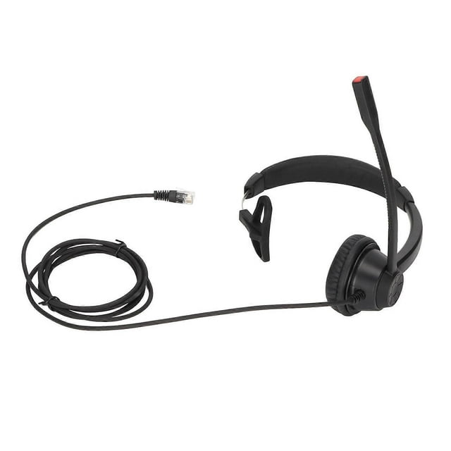 RJ9 Telephone Headset Noise Cancelling Unilateral Corded Business Headphone with Mic for Landline Customer Service