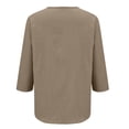 thumbnail image 4 of IMENGL Fashion Casual Comfortable Sweatshirt 3/4 Long Sleeve With Pocket Khaki L, 4 of 7