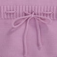 thumbnail image 3 of Newborn Infant Baby Girl Jumpsuit Solid Color Ruffle Sleeveless Knit Drawstring Romper Clothes Purple 12-18 Months, 3 of 7