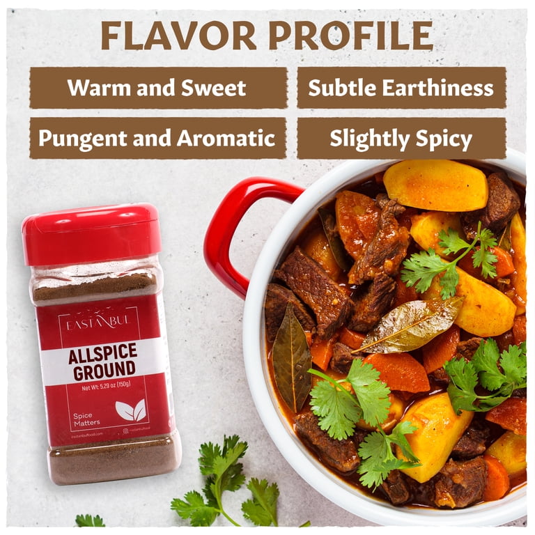 SPICED Allspice Ground All Spice Berries, 6 Oz, Vegan Savory Powder for