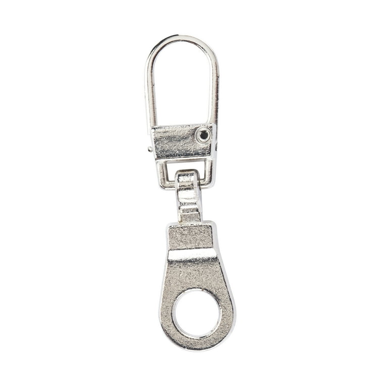 Coats & Clark Zipper Pulls, Metal, Silver 1 Ring