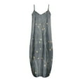 thumbnail image 4 of Maxi Robes d'Été Bretelles Spaghetti Robe Grande Taille Décontractée Plage Boho Robe de Soleil avec Poches, 4 of 5