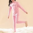 thumbnail image 4 of CYRBOKO Thermal Sets for Girls, Elastic Waist Base Layer Long Sleeve Cotton Winter Underwear Pink Size 7-8 T, 4 of 4