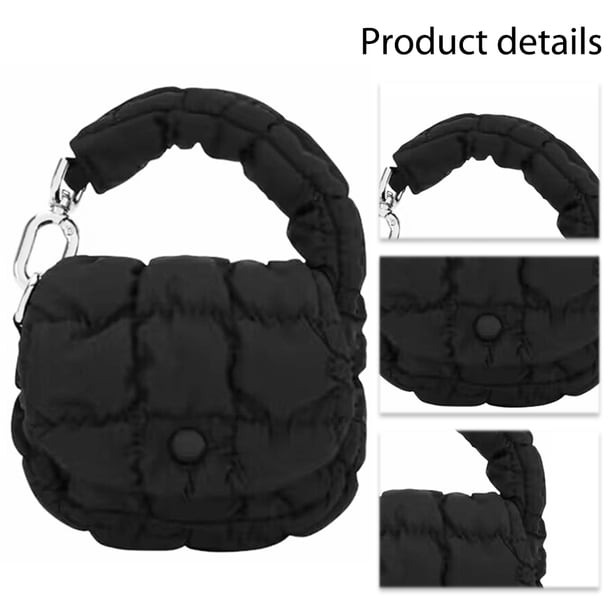Bolso Pequeño Con Solapa Plisada Algodón Color Sólido para Mujer