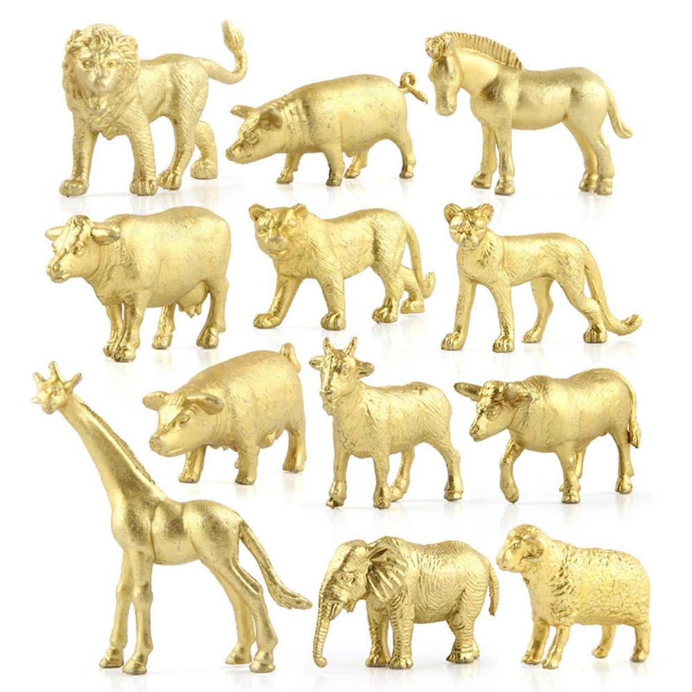 Pwtool 12PCS Safari Animal Birthday Centerpiece, Gold Plastic Animal  Figurines Toys, Jumbo Safari Zoo Animal Figures, For Baby Shower Decor  qualified 