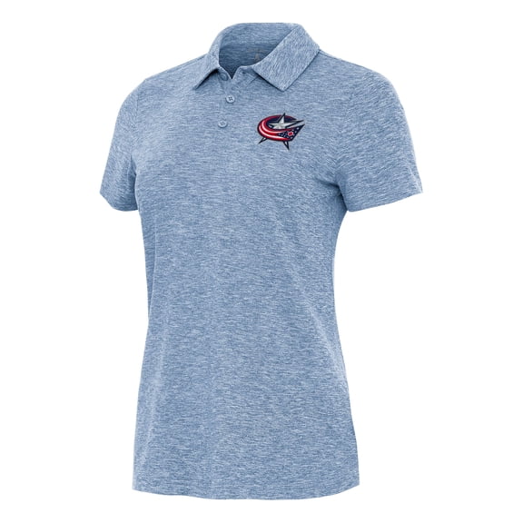 Women's Antigua Heather Blue Columbus Blue Jackets Matter Polo