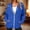 Blue women fleece jacket a1, variant on Women's Fleece Jackets Long Sleeve Zipper Collared Warm Loose Fit Casual Blazers for Fall Winter, Gray 2XL