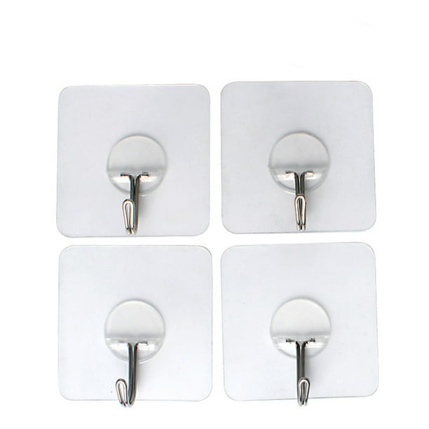 6 ganchos de pared adhesivos fuertes, transparentes, sin costuras, para cocina