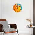 thumbnail image 2 of 12 Inch Wall Clock Battery Operated Silent Clock Decorative for Office, Kitchen, Outdoor, Living Room，Abstract Painting of Mixed Colors Exquisite Art, 2 of 4
