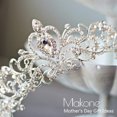 thumbnail image 3 of JYNOFD Tiara de corona de princesa con diamantes de imitación dorados vintage, accesorio para el cabello de novia para niñas adultas, transparente, 5 pulgadas, 3 of 7