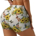 thumbnail image 2 of Kdxio Bird Sunflowers Print Workout Shorts for Women Seamless Soft Smooth Gym Yoga Scrunch Active Shorts, 2 of 9
