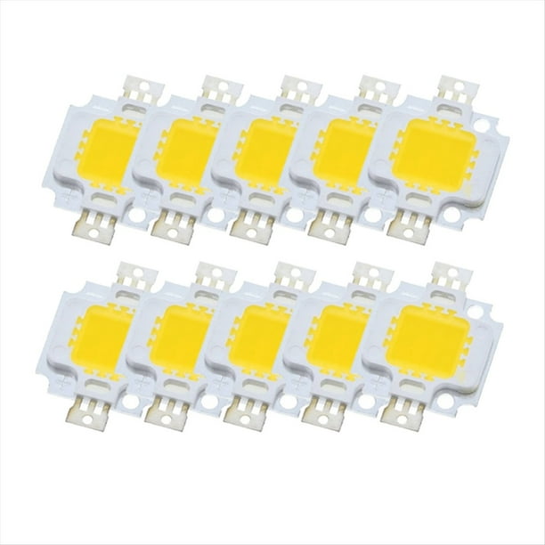 10 Bombillas LED con Chip de 10 W, Luz de Alta Potencia para Reflectores Cálido