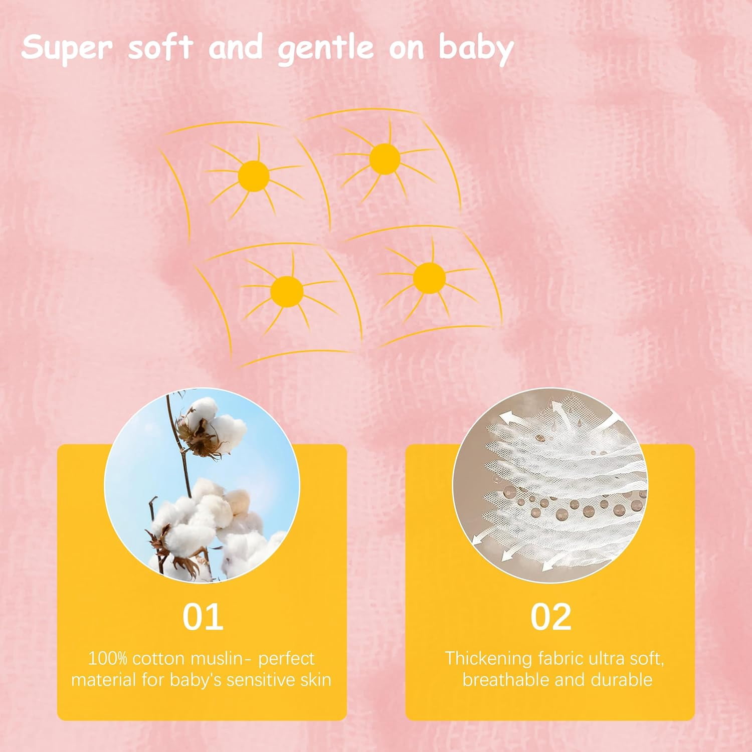 12 Pack Muslin Burp Cloths 100% Cotton Muslin Cloths Large 20''x10'' Extra Soft and Absorbent Baby Burping Cloth