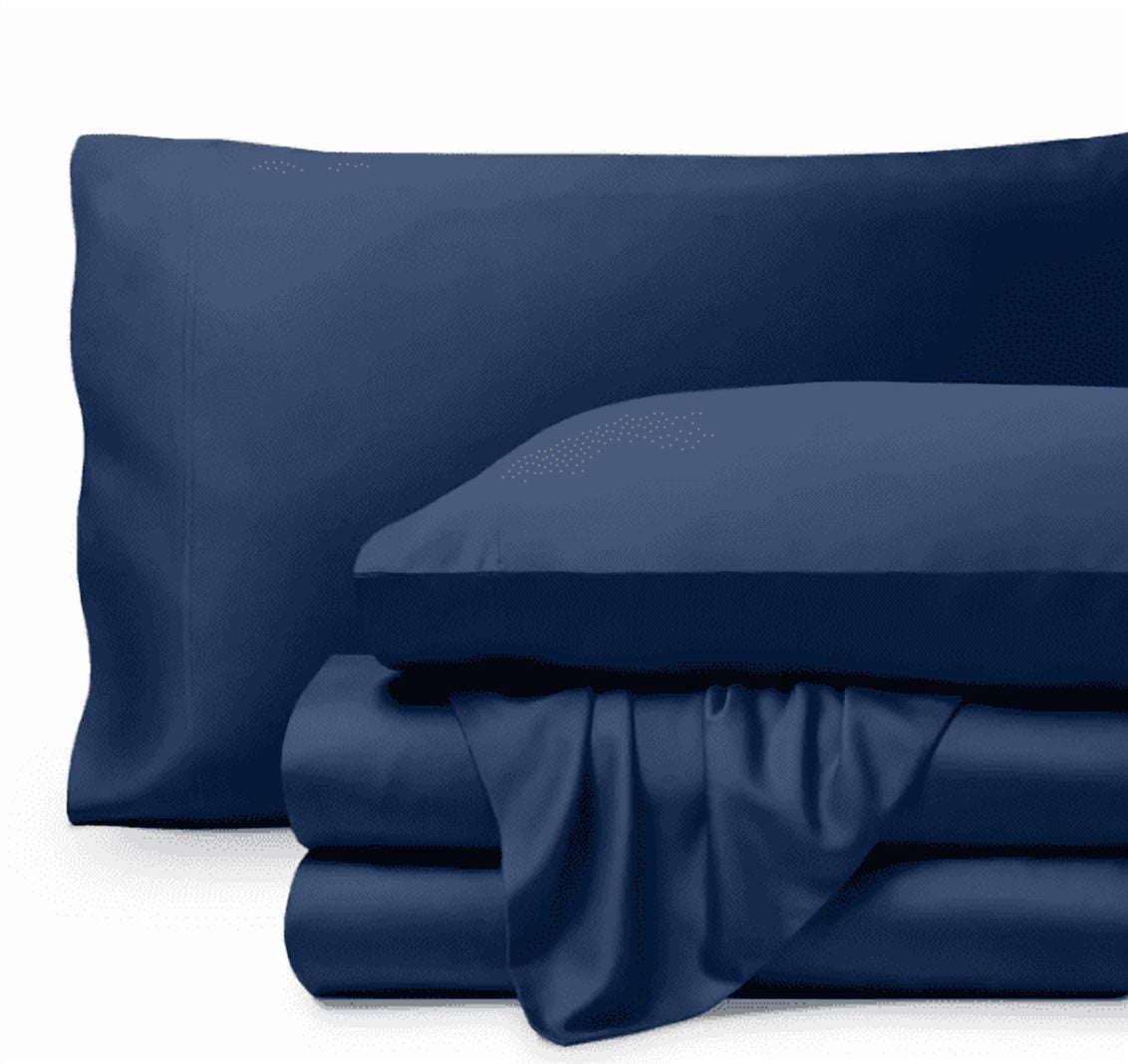 Villa Novum 6-Piece Bamboo Fiber Sheet Set (Navy, Full)