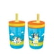 thumbnail image 1 of Zak Designs Juego de vasos Bluey Kelso de 15 oz, tapa de rosca a prueba de fugas sin BPA con pajita hecha de plástico duradero y silicona, paquete perfecto para niños, 2 unidades (paquete de 1), 1 of 5