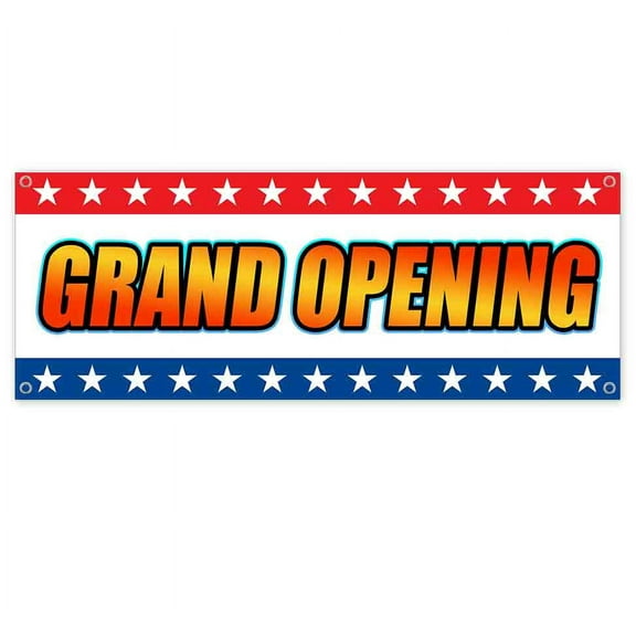 Grand Opening 13 oz Vinyl Banner With Metal Grommets