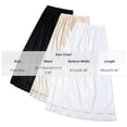 thumbnail image 3 of Women's Solid Color Basic Anti‑Exposure Long Mesh Underskirt High Waist Lace Trim Half Slip White Free Size, 3 of 6