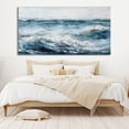 thumbnail image 2 of Large Abstract Sea Waves Oil Painting Ocean Scenery Canvas Wall Art Blue Ocean Landscape Abstract Minimalist Seascape for Wall Decor,Unstretched,Frameless,(91*182cm)36*72lnches, 2 of 5