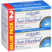 Equate: Loperamide Hydrochloride Tablets 2 Mg Anti-Diarrheal, 2 ea