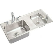 Elkay Drkad371765rc 37-1/4" Double Basin Drop-In Stainless Steel Utility Sink - Stainless