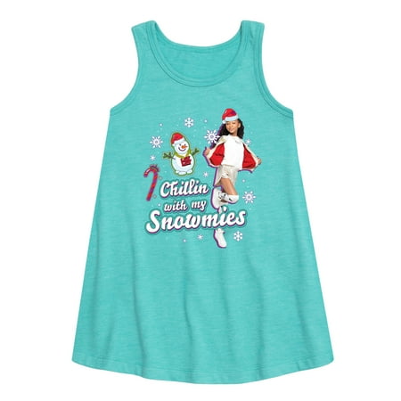 

Lay Lay - Chillin With My Snowmies - Toddler and Youth Girls A-line Dress